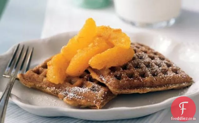 Citrus Waffles with Marmalade Compote