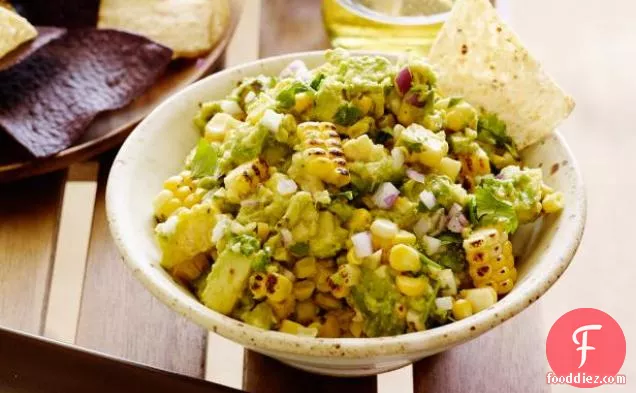 Charred Corn Guacamole with Chips