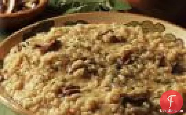 पोर्सिनी, कारमेलाइज्ड प्याज और ऋषि रिसोट्टो