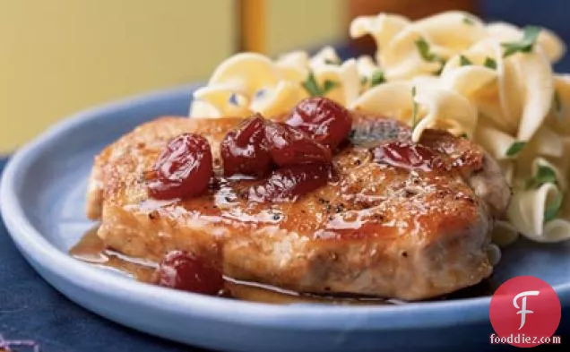 Pork Chops with Ginger-Cherry Sauce