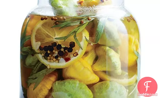 Pickled Baby Pattypan Squash
