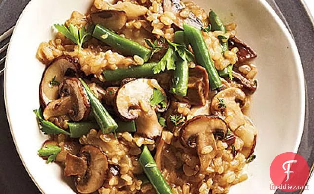 Mushroom-Brown Rice Risotto