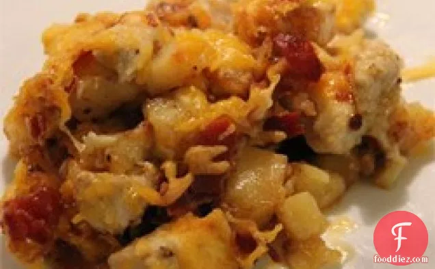 Buffalo Chicken and Roasted Potato Casserole