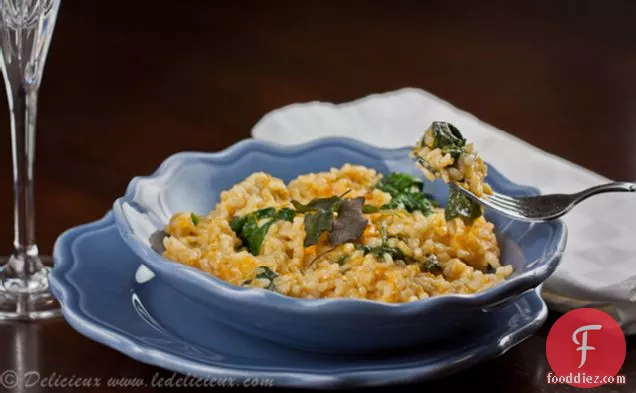 Pumpkin And Baby Spinach Risotto