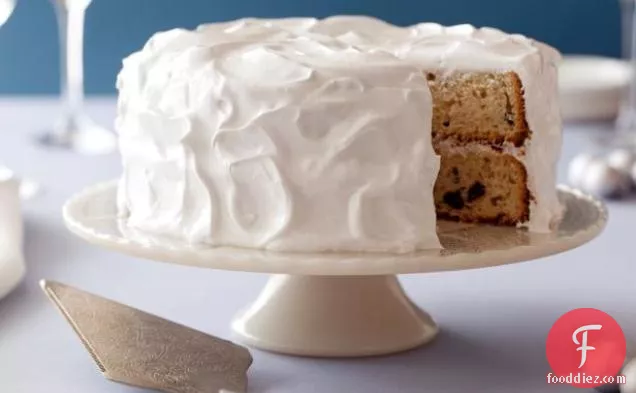 सरल जन्मदिन का केक के साथ Marshmallow Frosting