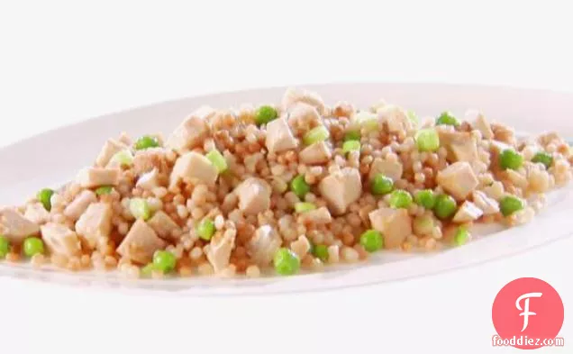 Pearl Couscous with Chicken and Peas