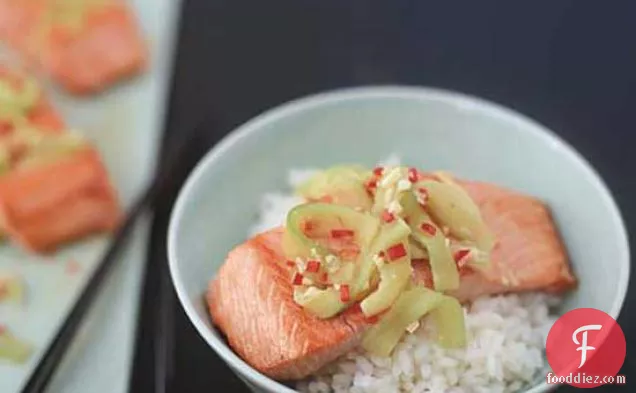 Salmon Rice Bowl with Ginger-Lime Sauce