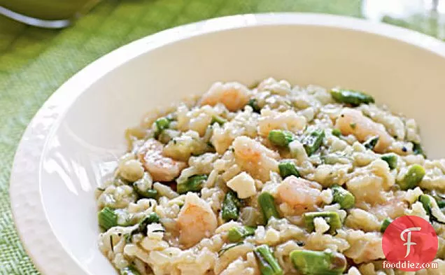 ग्रीक झींगा और शतावरी रिसोट्टो