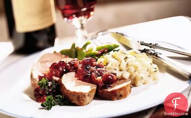 Peppered Pork Tenderloin with Cranberry-Onion Compote
