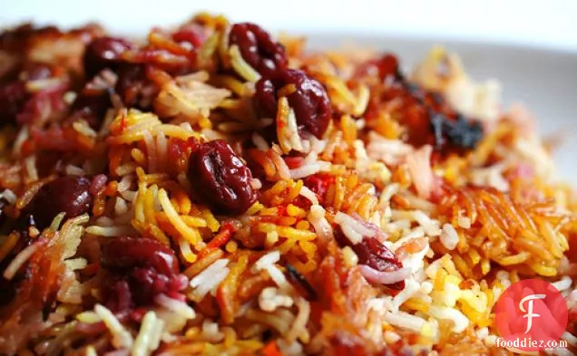 Persian Sour Cherry Saffron Rice