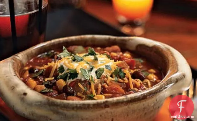 Three-Bean Chili with Vegetables