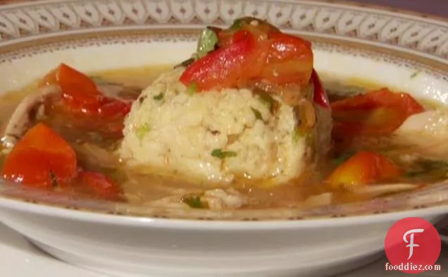 Sephardic Chicken Soup with Sofrito and Herbed Matzo Balls
