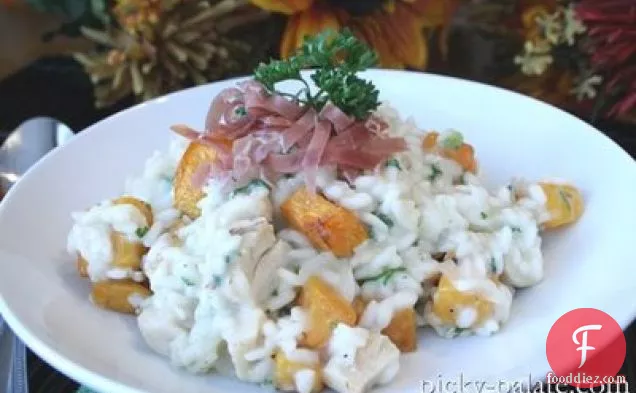 Roasted Butternut Squash, Chicken And Parmesan Risotto