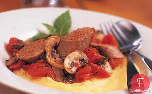 Parmesan Polenta with Sausage and Mushrooms