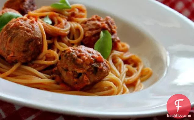 Tuna Balls with Spicy Tomato Spaghetti