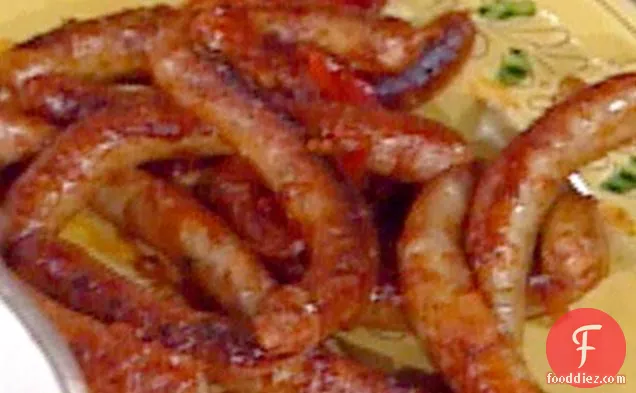 घर का बना सॉसेज के साथ मिठाई मिर्च---Salsicce Fresche चुनाव Peperoni