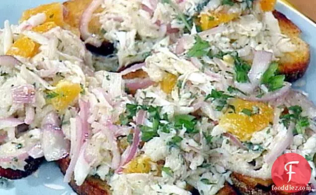 Crab Salad with Orange and Oregano on Grilled Sourdough