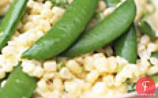 Creamy Corn with Sugar Snap Peas and Scallions