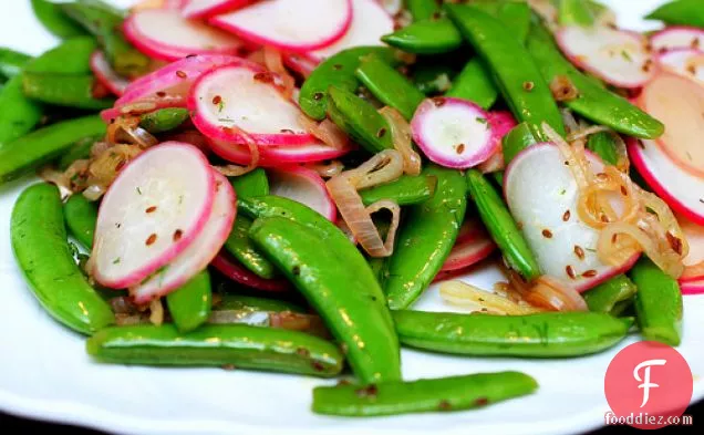 Sauteed Radishes And Sugar Snaps With Dill