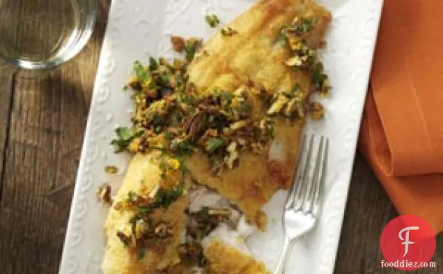 Pan-Fried Catfish with Spicy Pecan Gremolata