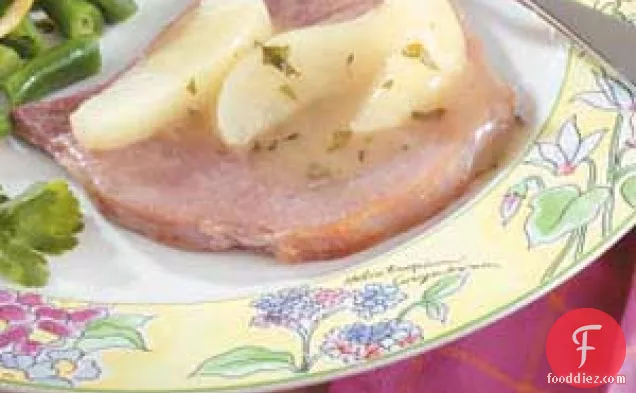 Pear-Topped Ham Steak