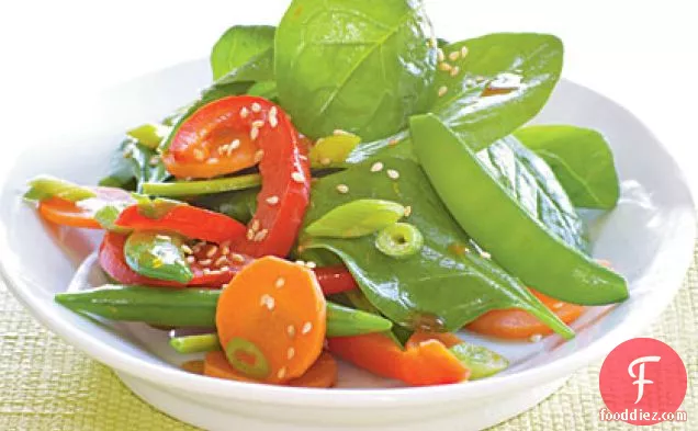 Asian Snap Pea Salad with Sesame-Orange Dressing