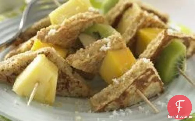 Whole Grain French Toast and Tropical Fruit Kabobs