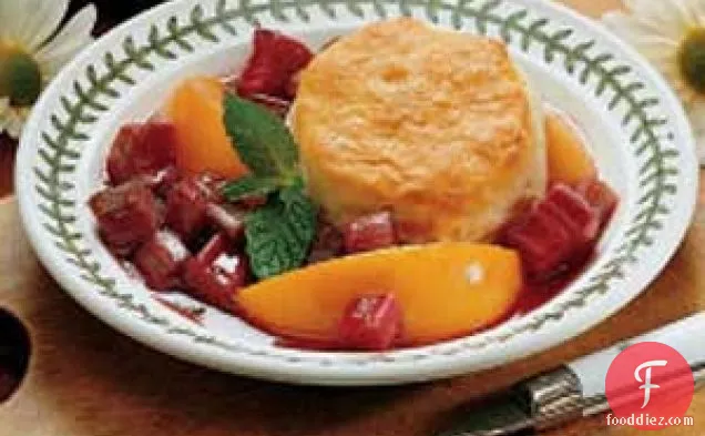Rhubarb Peach Shortcake