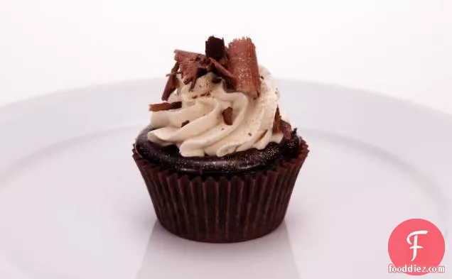 Chocolate Cupcakes with a Chocolate, Orange and Clove Infused Ganache Filling and a Chinese Spiced Tea Buttercream
