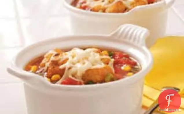 Cheese-Topped Vegetable Soup