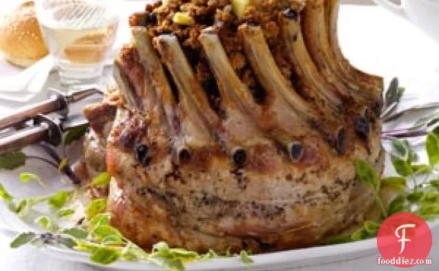 Crown Pork Roast with Apple-Cranberry Stuffing