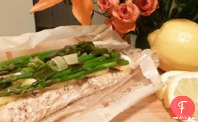 Salmon & Asparagus en Papillote with Brown Rice