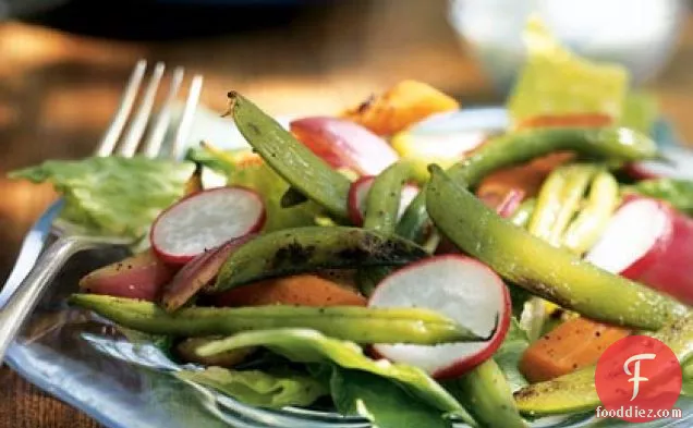 Grilled Vegetable Salad with Creamy Blue Cheese Dressing