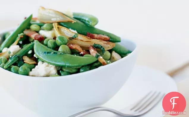 Edamame and Pea Salad with Sweet Onions and Goat Cheese