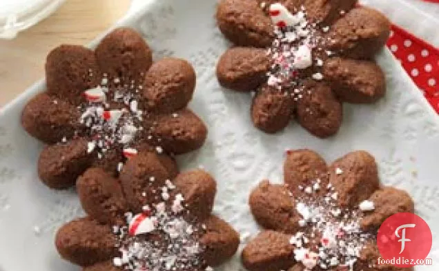 Chocolate Peppermint Spritz Cookies