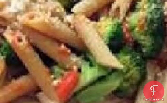 Penne with Red Pepper Sauce and Broccoli