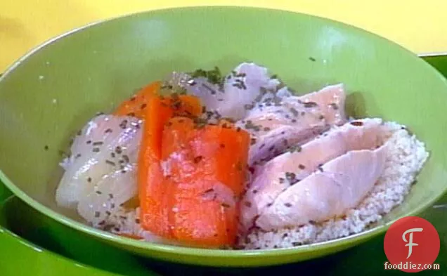 Poached Chicken and Vegetables with Couscous