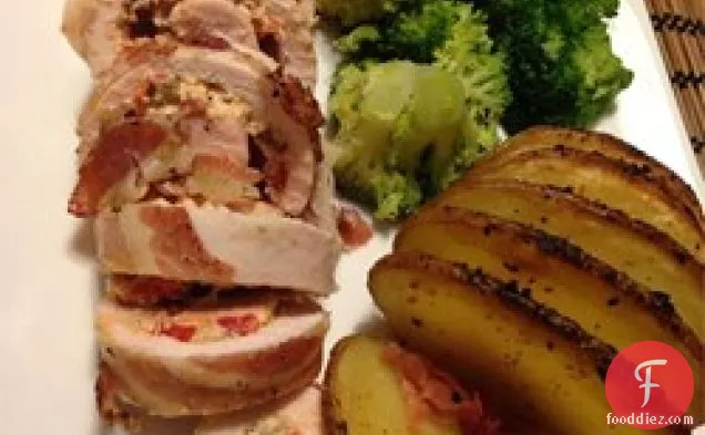 Pancetta Wrapped Stuffed Chicken Breasts