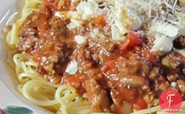 Ground Sausage Spaghetti