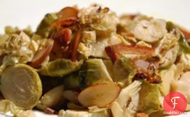 Shaved Brussels Sprouts with Bacon and Almonds