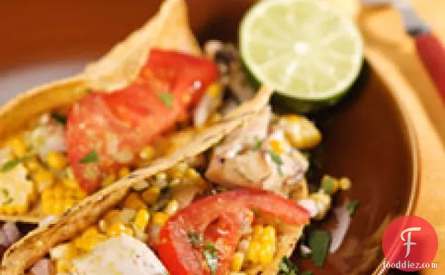 Grilled-fish Tacos With Roasted-chile-and-avocado Salsa