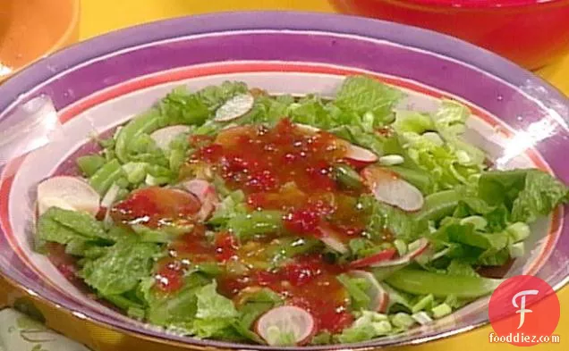 Green Salad with Red Pepper Relish Dressing