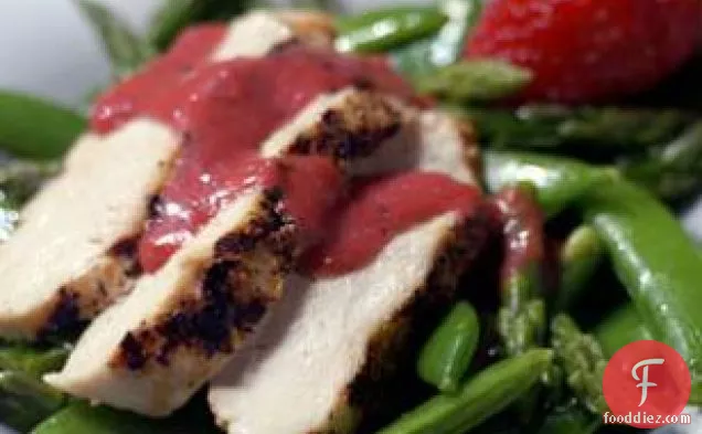 Grilled Chicken Salad With A Fresh Strawberry Dressing