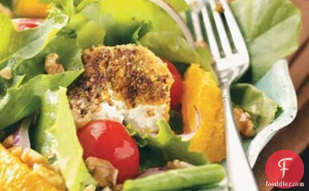 Salads with Pistachio-Crusted Goat Cheese