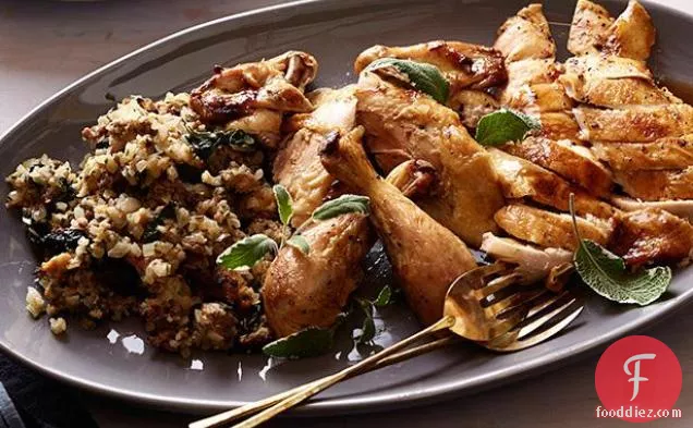 Roast Chicken with Green Herb Stuffing