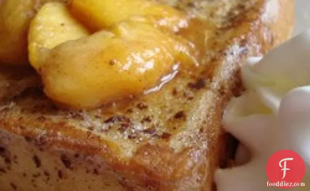 Mascarpone Stuffed French Toast with Peaches