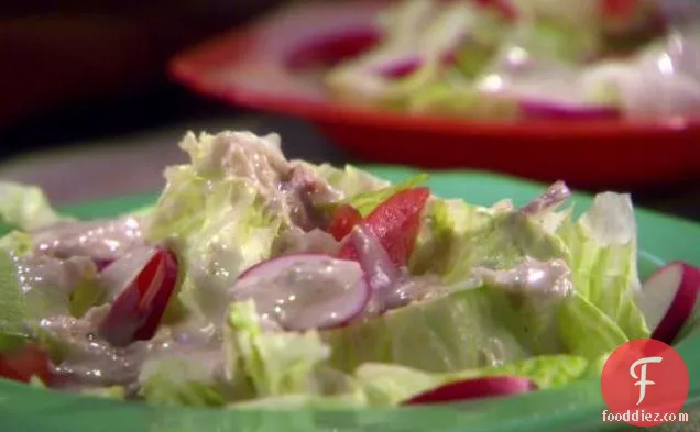 Easy Salad with Creamy Roasted Tomatillo Dressing