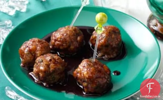 Pomegranate-Glazed Turkey Meatballs