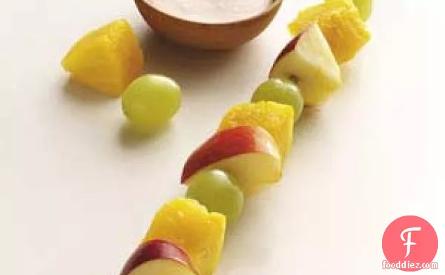 Fruit Skewers with Ginger Dip