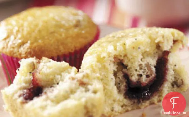 Raspberry-Filled Poppy Seed Muffins